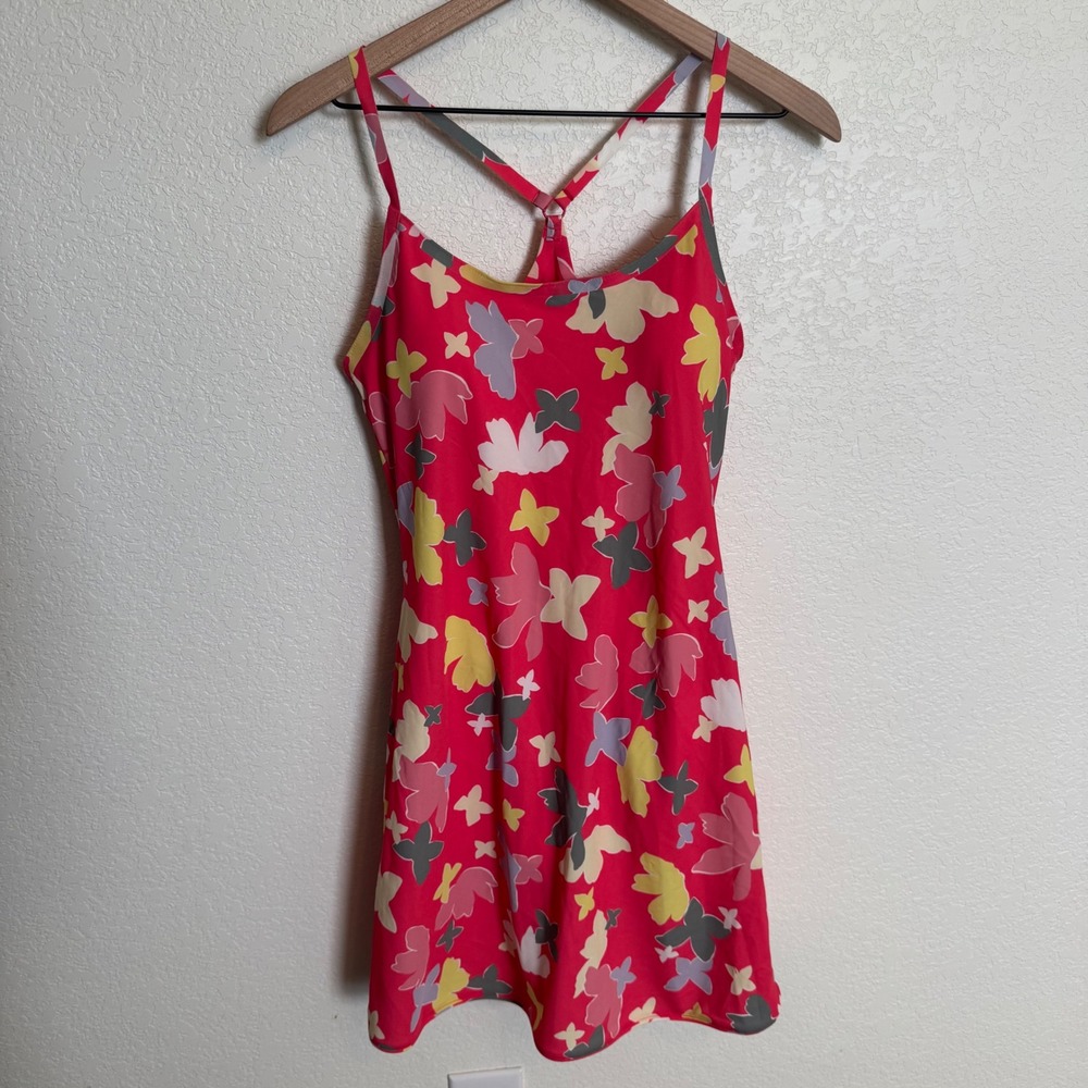 Athleisure Outdoor Voices Exercise Dress Small Pink Floral Butterfly